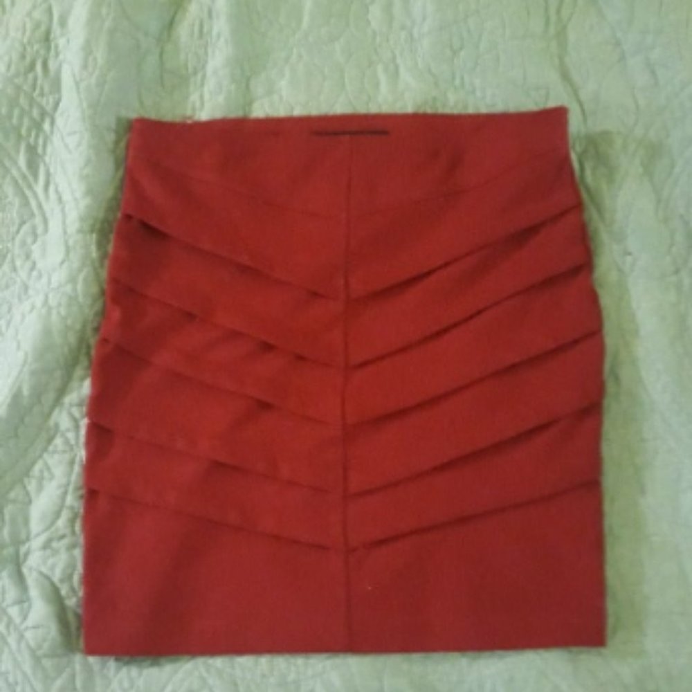 Red Chevron Mini Skirt